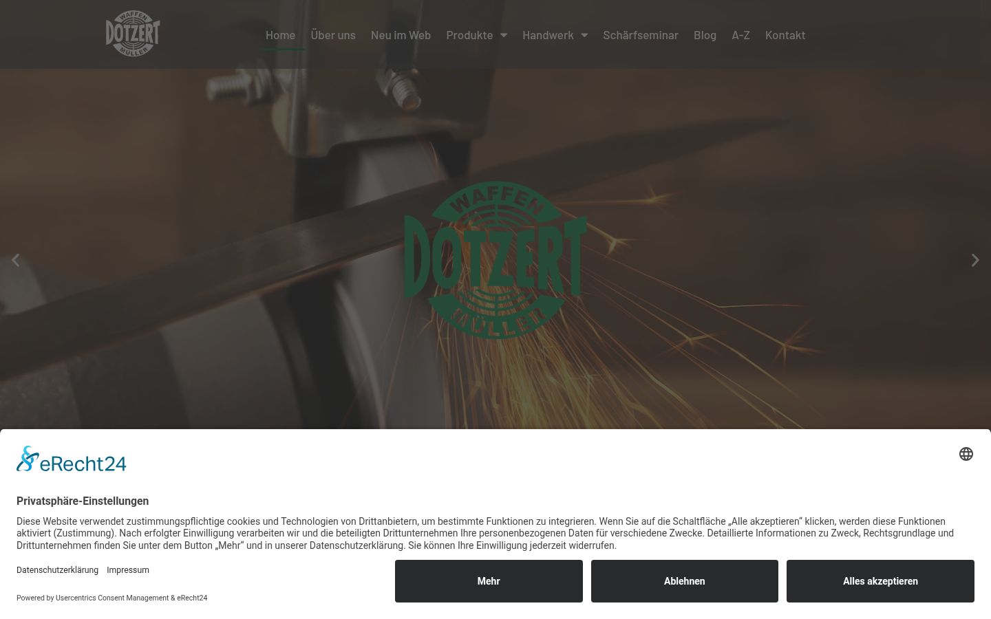 Screenshot of the consent banner shown before any interaction