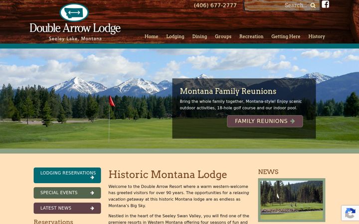 Screenshot of doublearrowresort.com