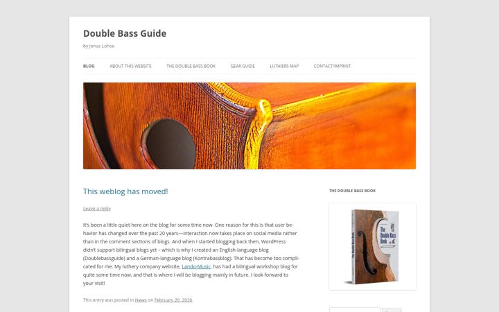Screenshot of doublebassguide.com