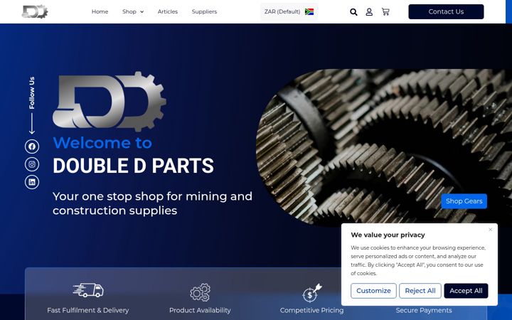 Екранна снимка на doubledparts.co.za