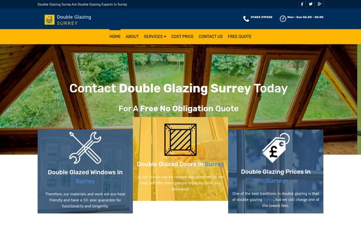 Snímek obrazovky doubleglazing-surrey.uk