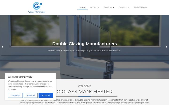 Screenshot of doubleglazingmanufacturersmanchester.co.uk