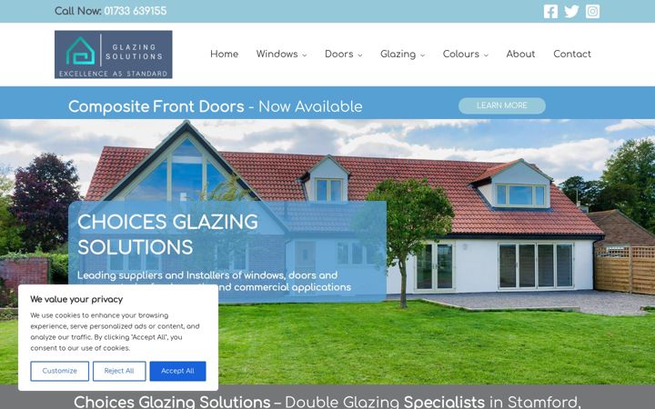 Screenshot of doubleglazingpeterborough.co.uk