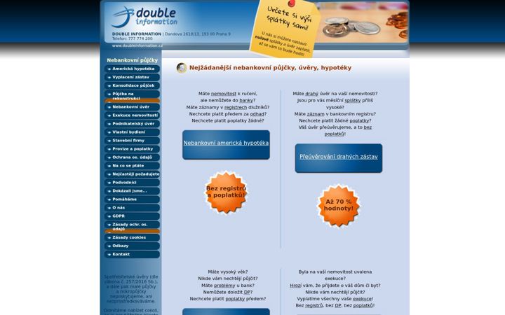 Snímek obrazovky doubleinformation.cz