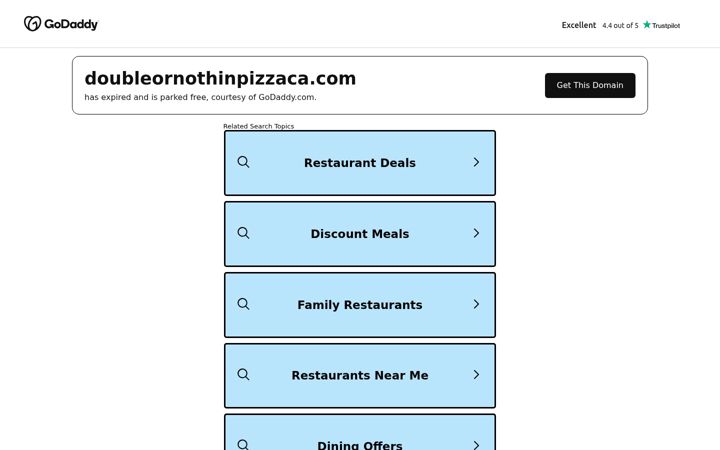 Screenshot of doubleornothinpizzaca.com