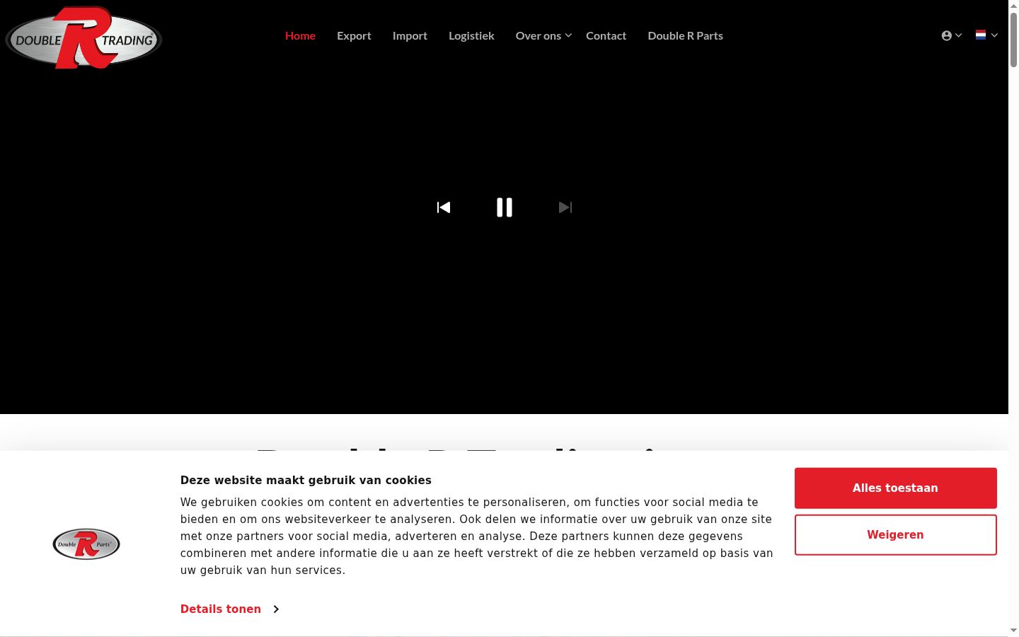 Screenshot van de toestemmingsbanner zoals getoond vóór enige interactie