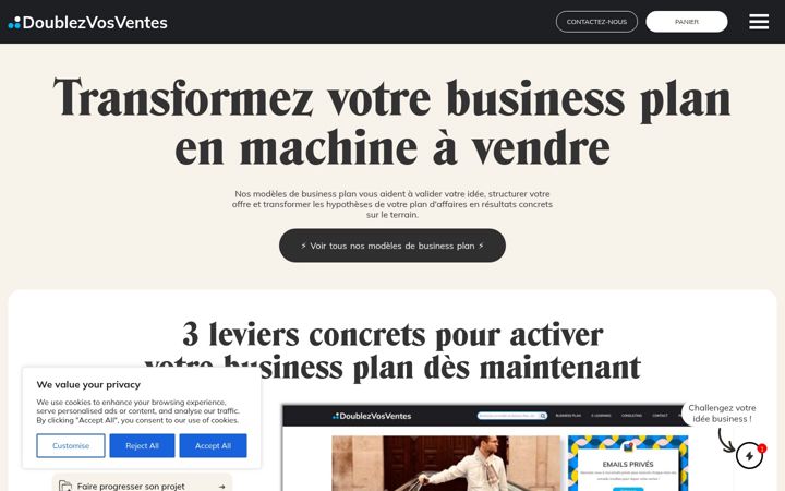 Screenshot of doublezvosventes.com