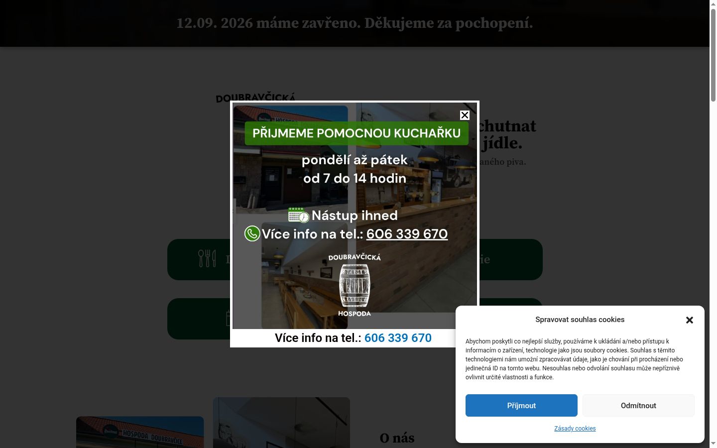 Snímek obrazovky baneru souhlasu zobrazeného před jakoukoli interakcí