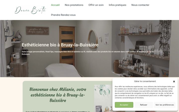 Kuvakaappaus sivustosta douce-biote.fr