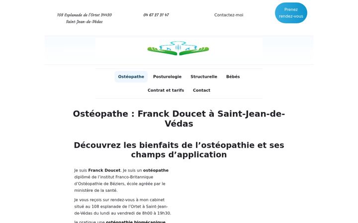 Kuvakaappaus sivustosta doucet-osteo.fr