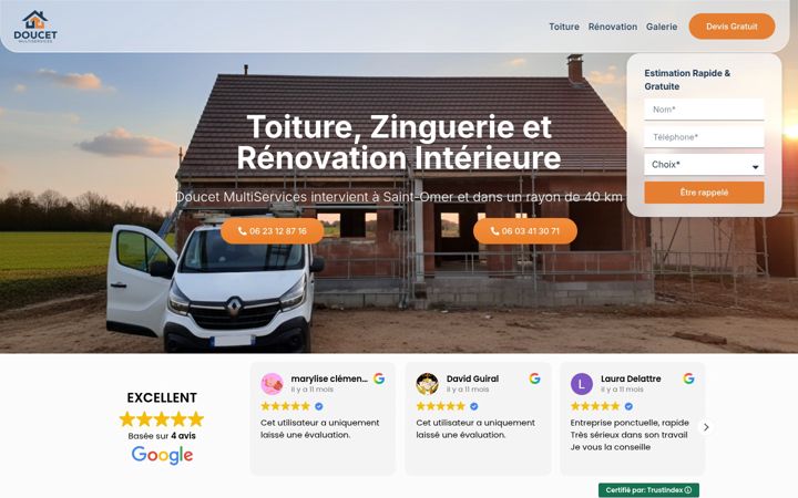 Kuvakaappaus sivustosta doucetmultiservices.fr