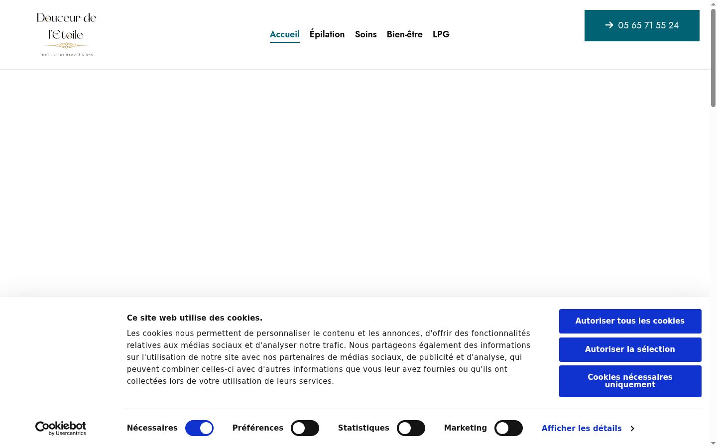 Captura de pantalla del banner de consentimiento mostrado antes de cualquier interacción