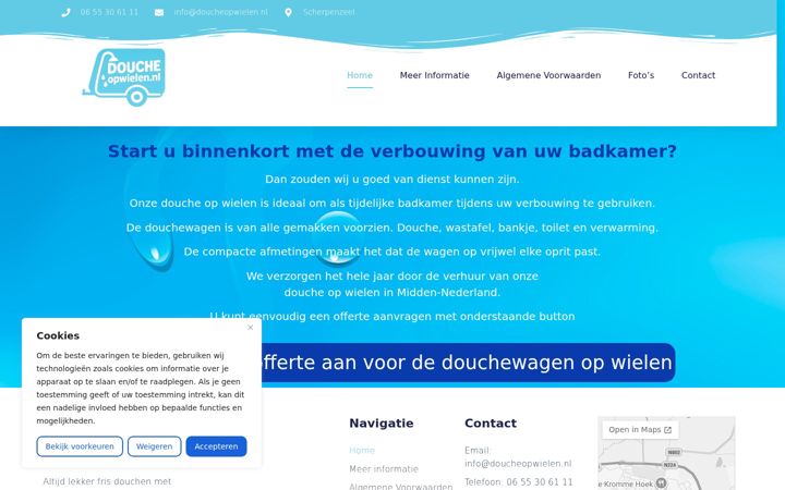 Screenshot of doucheopwielen.nl