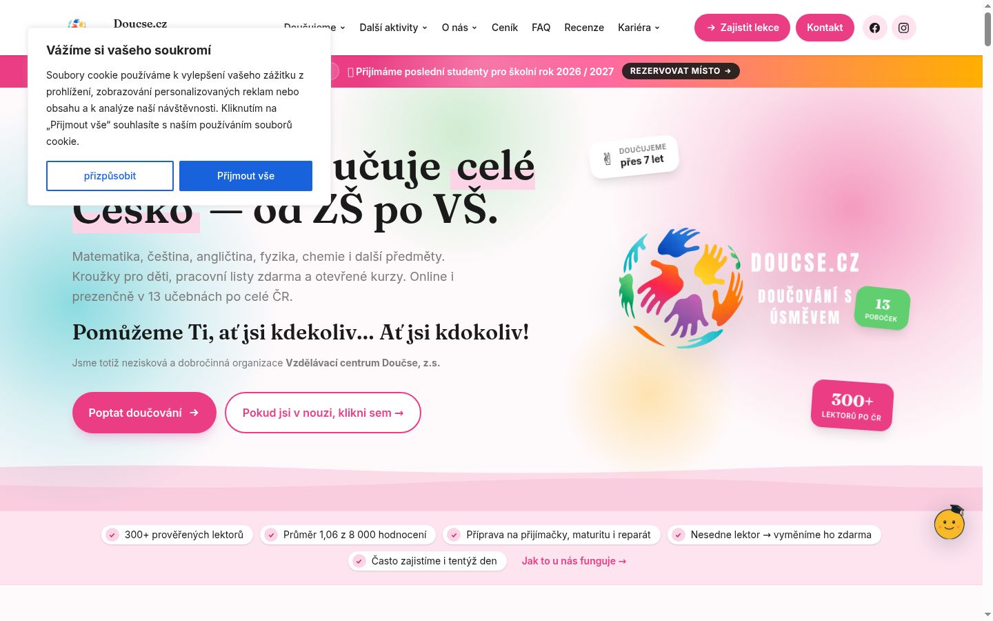 Snímek obrazovky baneru souhlasu zobrazeného před jakoukoli interakcí