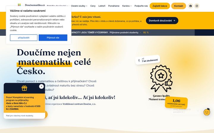 Snímek obrazovky doucsematiku.cz