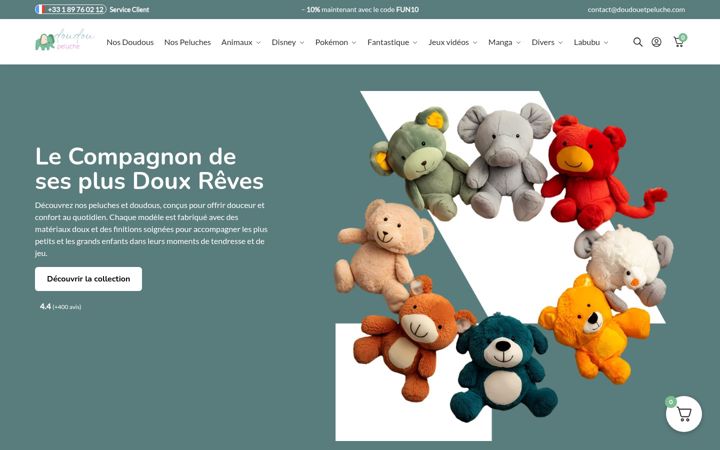 Screenshot of doudouetpeluche.com