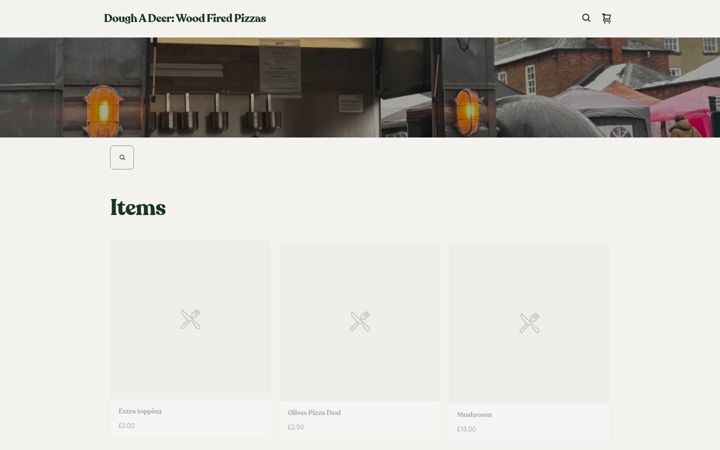 Screenshot of doughadeerpizzas.co.uk