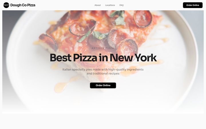 Screenshot of doughandcopizza.com