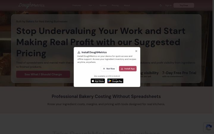 Screenshot of doughmetrics.com