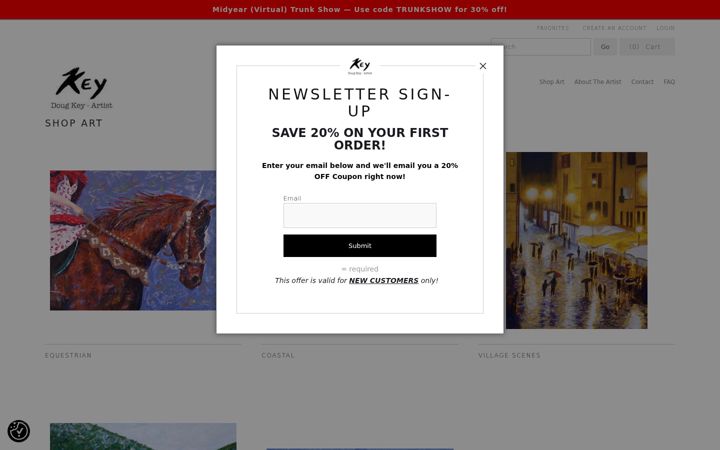 Screenshot of dougkeyartist.com