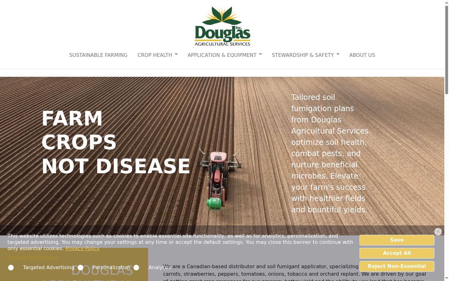 Screenshot of the consent banner shown before any interaction