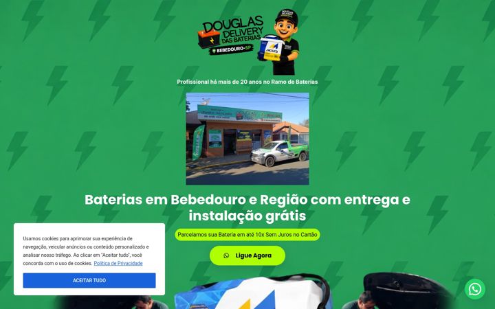 Capture d'écran de douglasdeliverydasbaterias.com.br