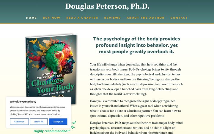 Screenshot of douglaspetersonphd.com