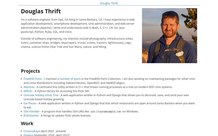 Screenshot of douglasthrift.net
