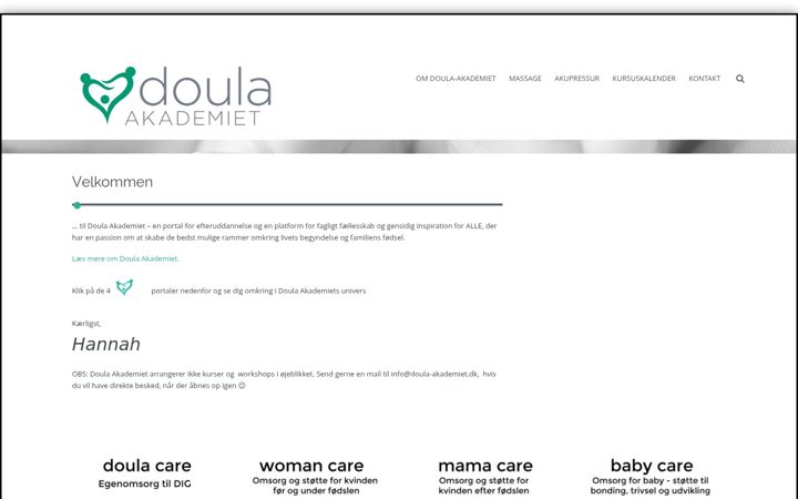 Snímek obrazovky doula-akademiet.dk
