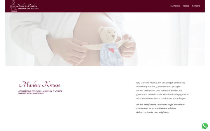 Screenshot of doula-marlene.de
