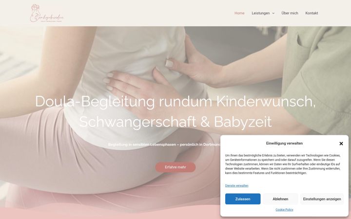 Snímek obrazovky doula-nahgebunden.de