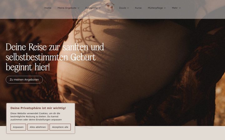 Snímek obrazovky doula-vivien.de