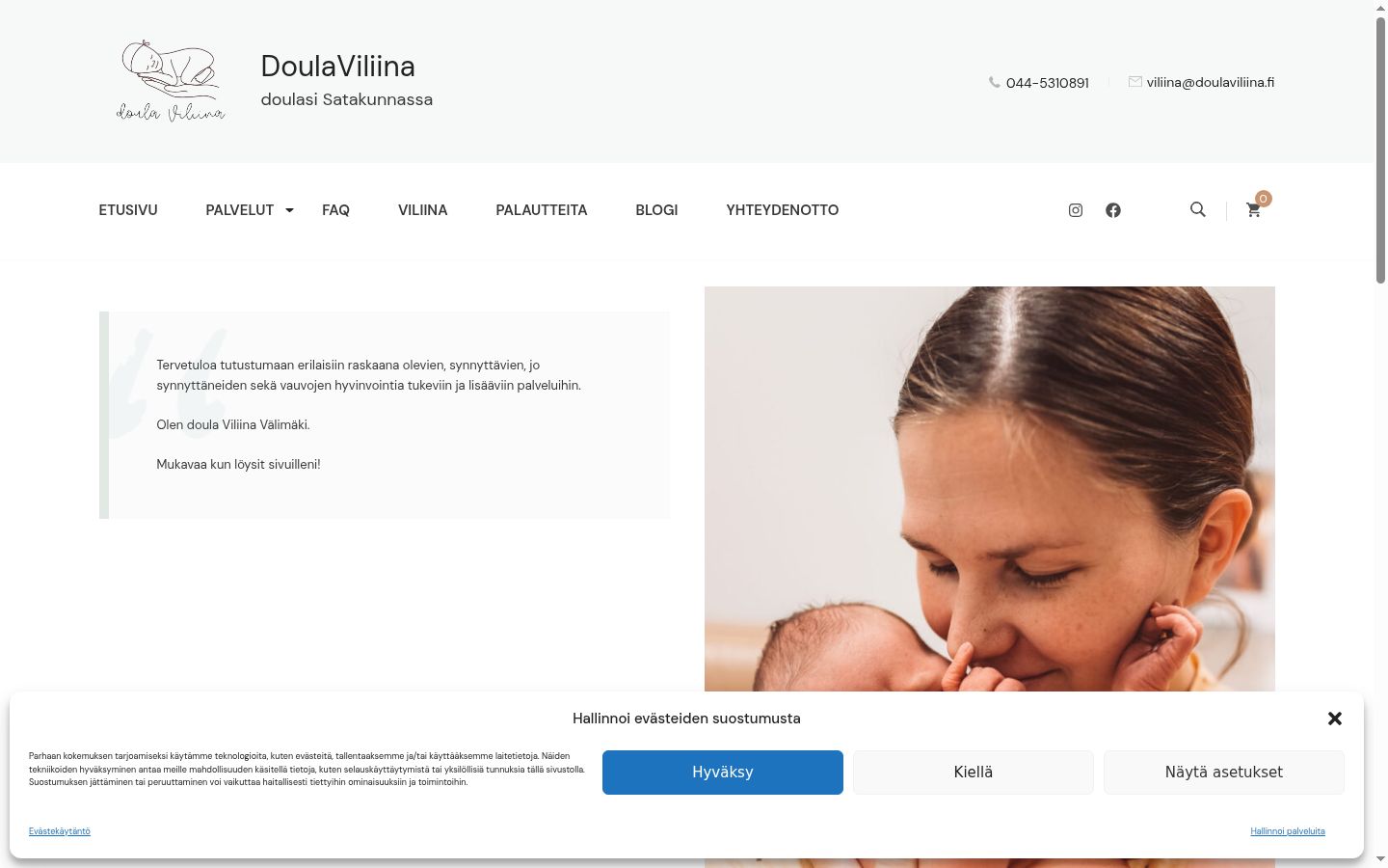 Screenshot del banner di consenso mostrato prima di qualsiasi interazione