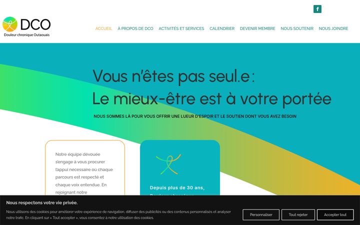 Ekraanipilt saidist douleurchroniqueoutaouais.ca