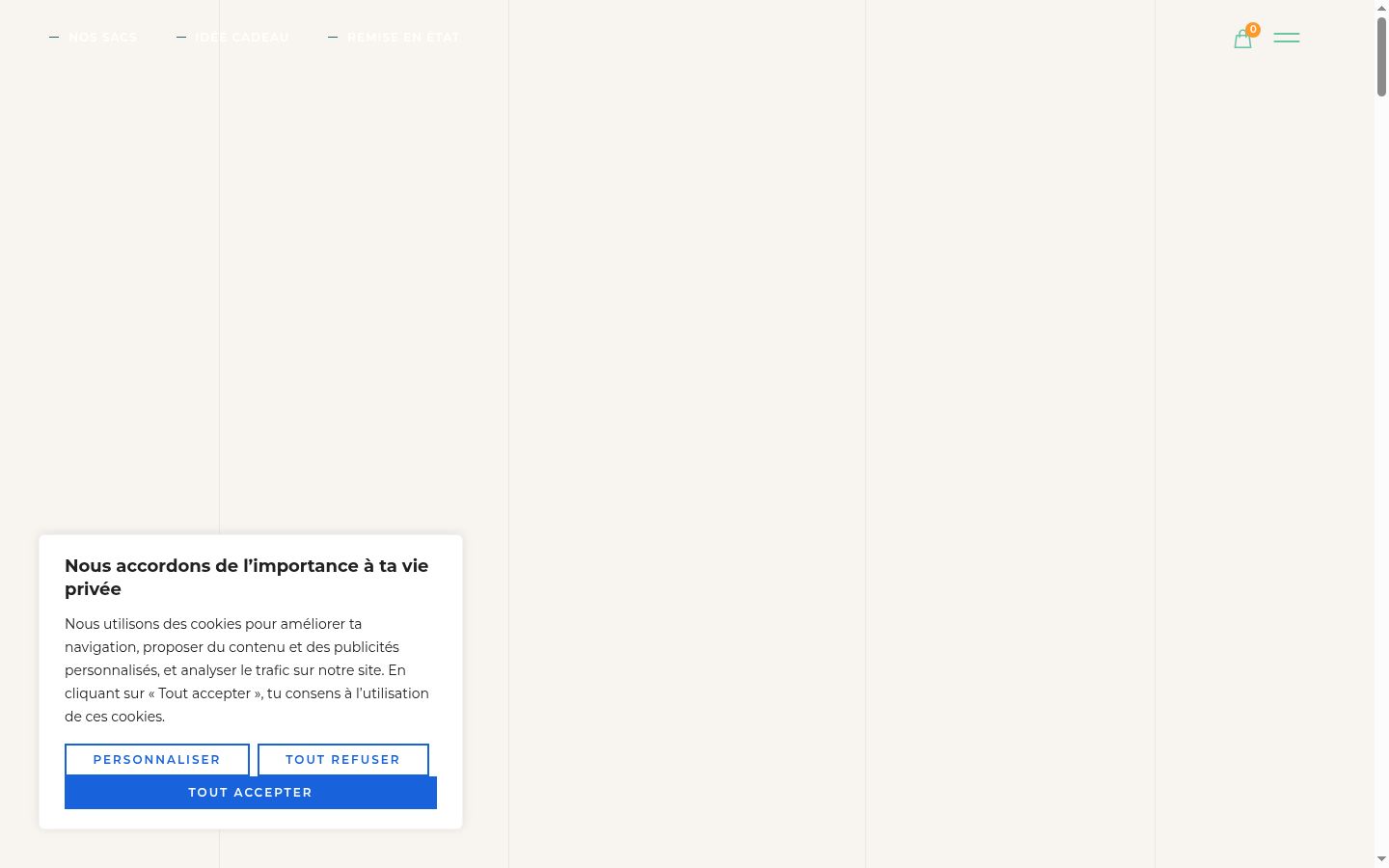 Screenshot del banner di consenso mostrato prima di qualsiasi interazione