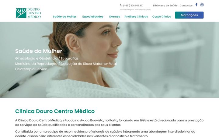 Zrzut ekranu dourocentromedico.pt