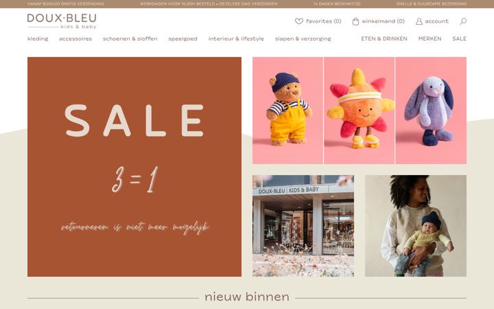 Screenshot of douxbleu-conceptstore.nl