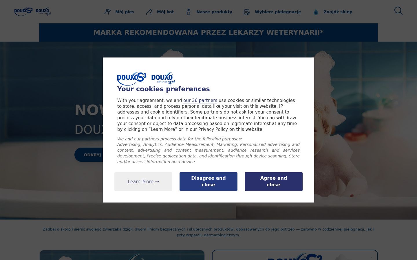 Screenshot del banner di consenso mostrato prima di qualsiasi interazione