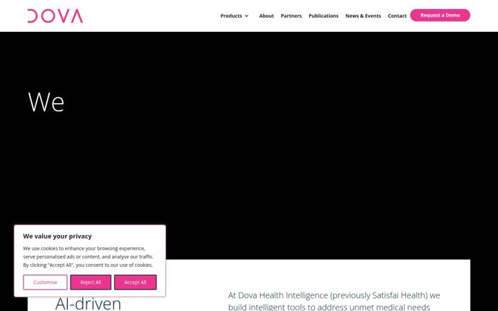 Ekraanipilt saidist dovahealth.ca