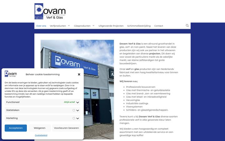 Capture d'écran de dovam.nl