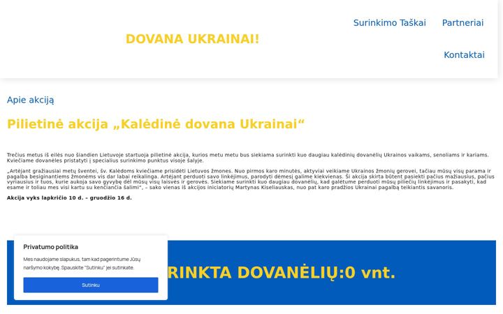 Snímek obrazovky dovanaukrainai.lt