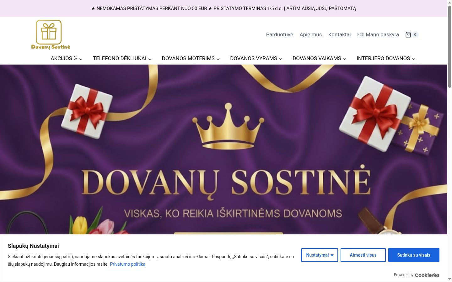 Snímek obrazovky baneru souhlasu zobrazeného před jakoukoli interakcí