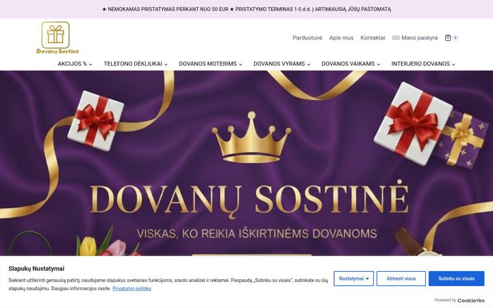Snímek obrazovky dovanusostine.lt