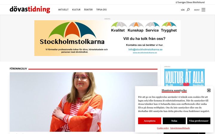 Snímek obrazovky dovastidning.se