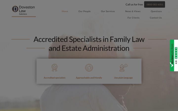 Screenshot of dovastonlaw.co.uk