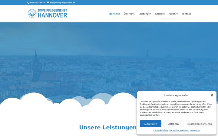 Snímek obrazovky dove-pflegedienst.de