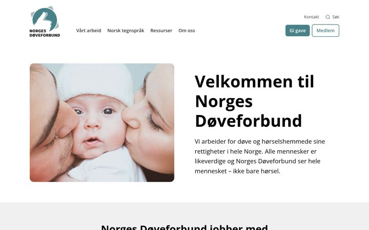 Skærmbillede af doveforbundet.no