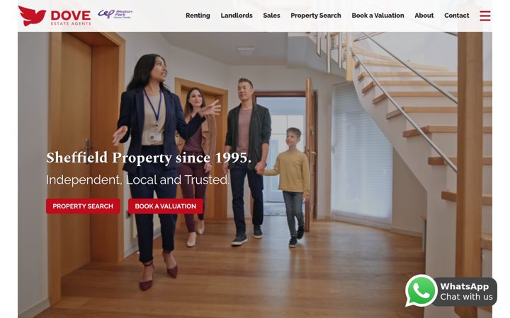 Snímek obrazovky doveresidential.co.uk