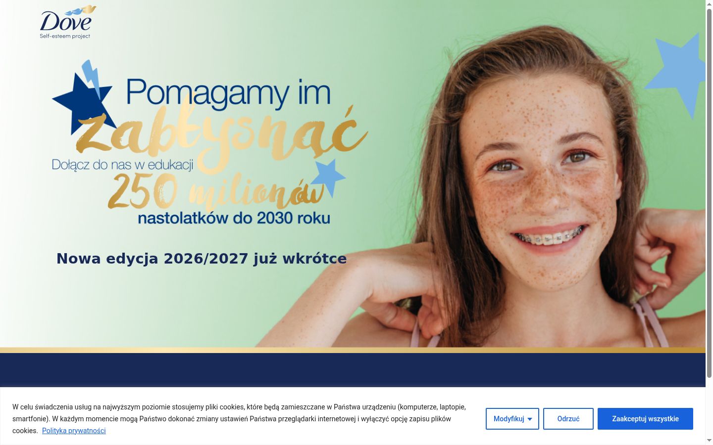 Screenshot del banner di consenso mostrato prima di qualsiasi interazione
