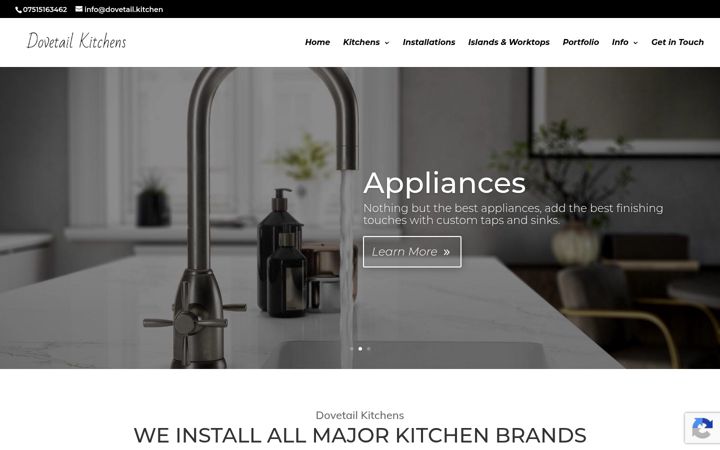 Screenshot of dovetail.kitchen